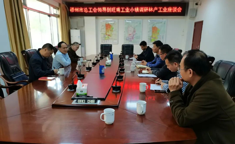 【走基層】謝善高到蒼梧縣旺甫工業(yè)小鎮(zhèn)開展林產(chǎn)企業(yè)工會建設工作調(diào)研
