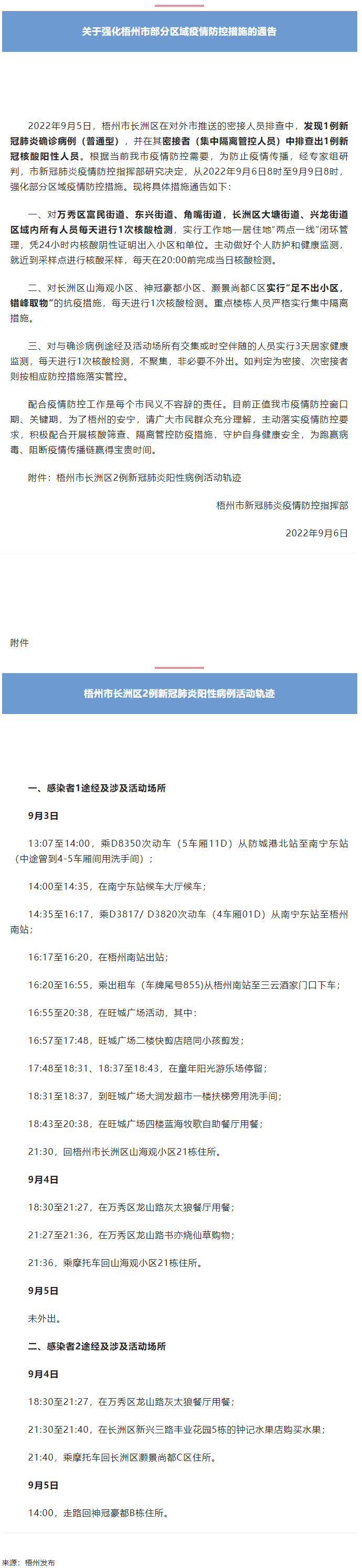 關(guān)于強(qiáng)化梧州市部分區(qū)域疫情防控措施的通告丨附2例新冠肺炎陽性病例活動軌跡.png