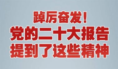 【黨的二十大】踔厲奮發(fā)！黨的二十大報(bào)告提到了這些精神